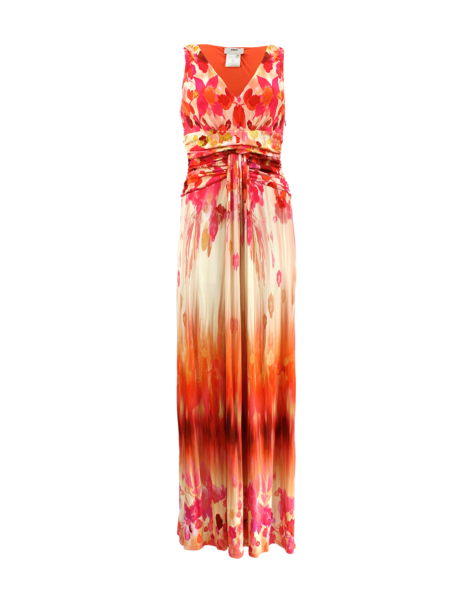 FUZZI-Ruched Waist Floral Dress-
