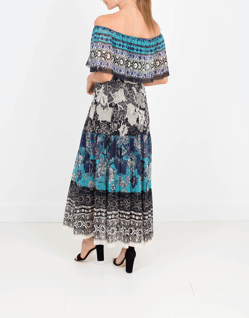 FUZZI-Off Shoulder Midi Dress-