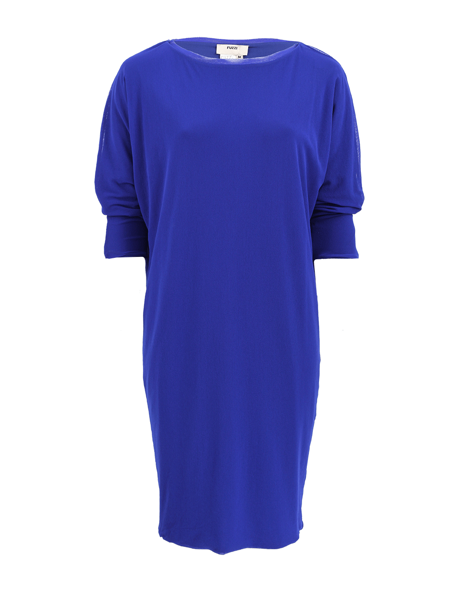 FUZZI-Boat Neck Tulle Dress-