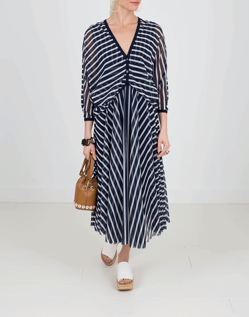 FUZZI-Striped Midi Dress-