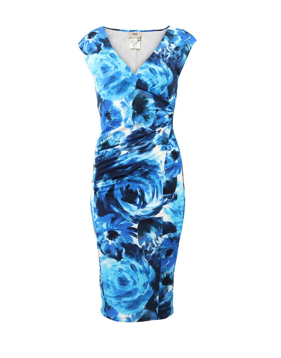 FUZZI-Floral Print Jersey Dress-