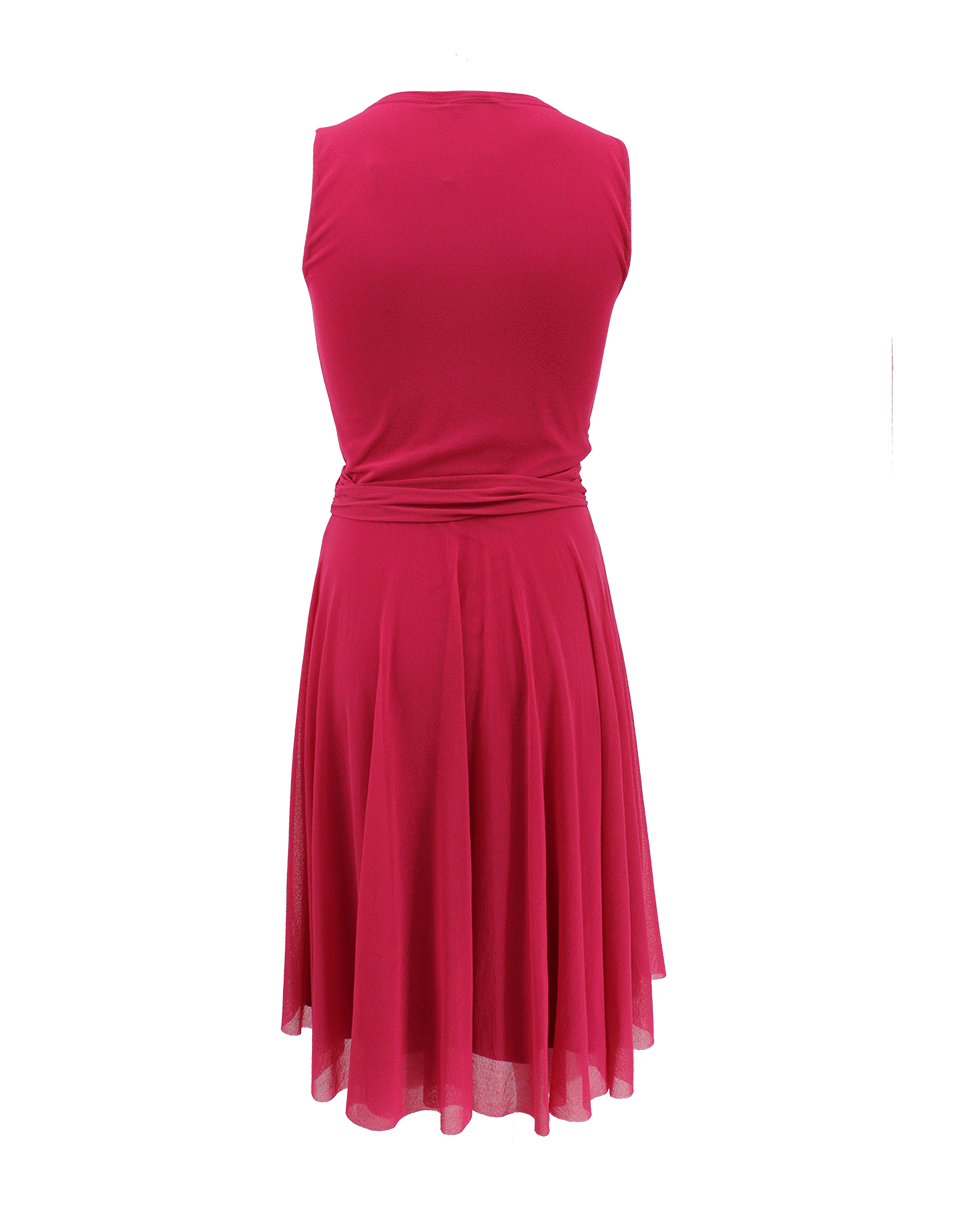FUZZI-Sleeveless V-Neck Wrap Waist Dress-
