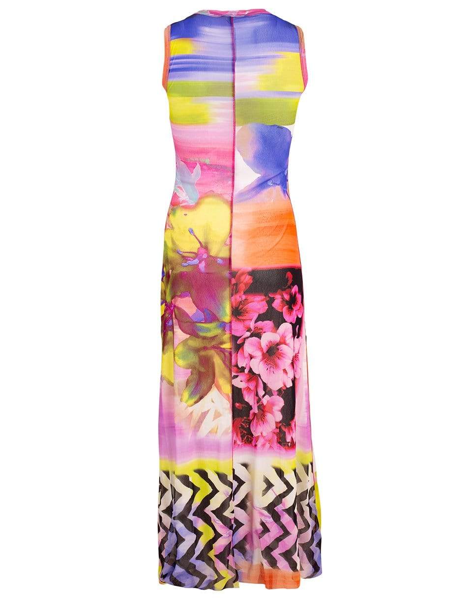 FUZZI-Crewneck Printed Maxi Dress-