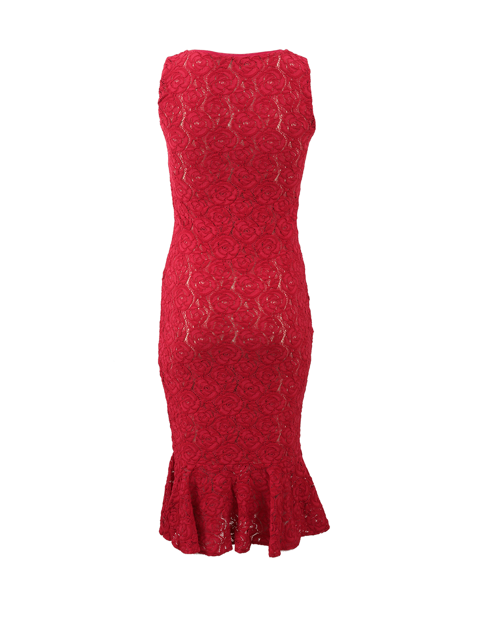 FUZZI-Flounce Bottom Lace Dress-