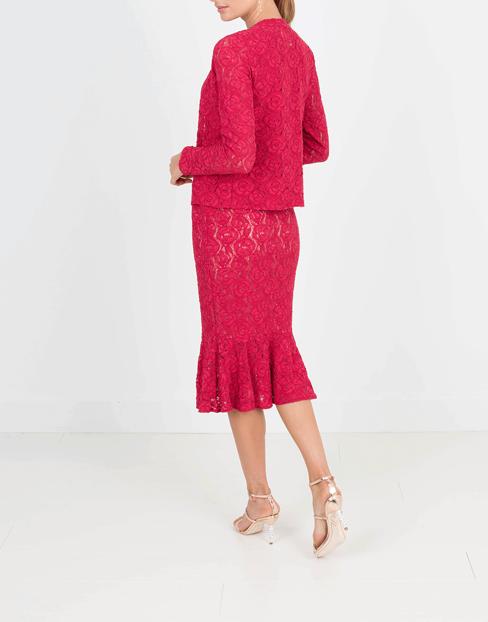 FUZZI-Flounce Bottom Lace Dress-