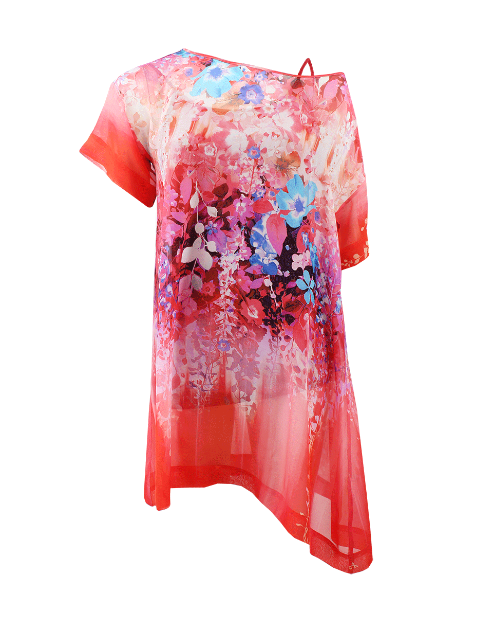 FUZZI-Wide Neck Floral Print Dress-