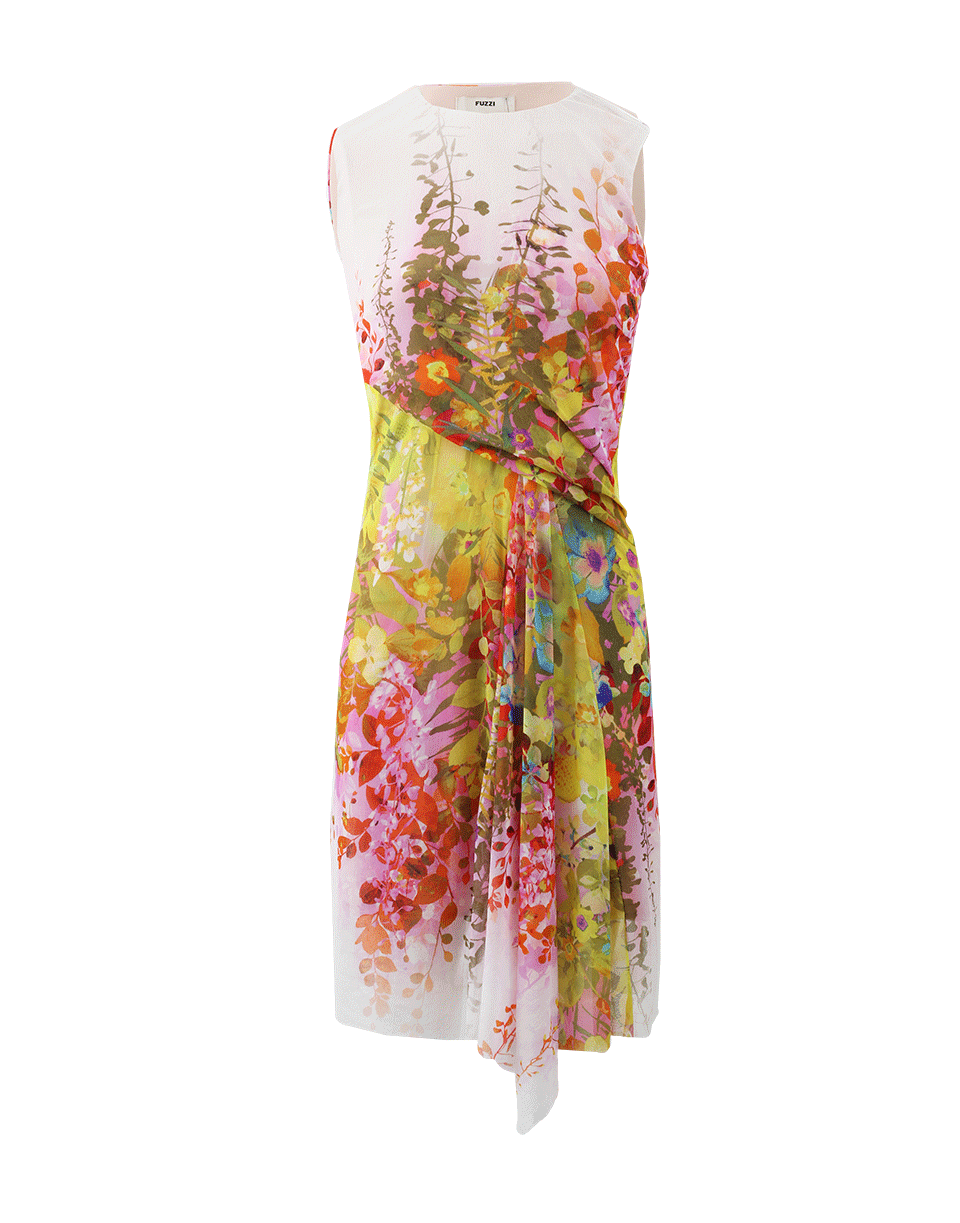 FUZZI-Floral Side Gather Dress-