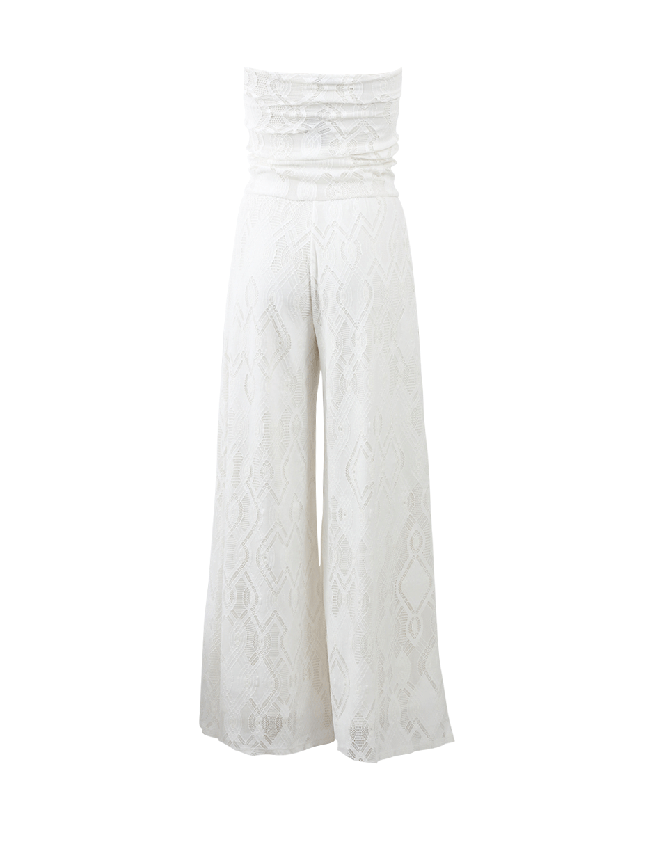 FUZZI-Strapless Lace Jumpsuit-