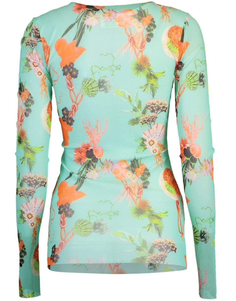 FUZZI-Long Sleeve V Neck Blouse-