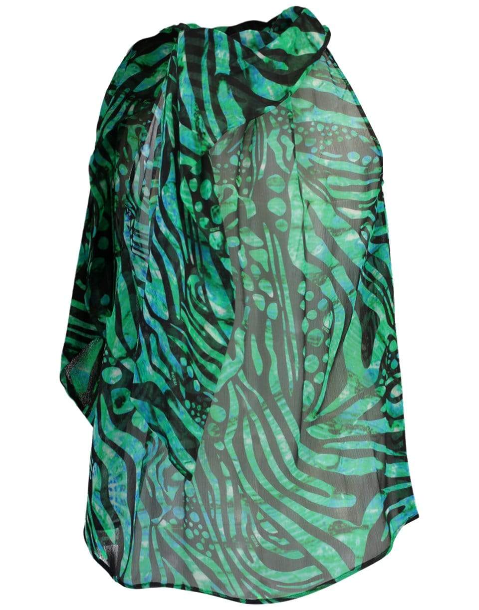 FUZZI-Sleeveless Animalier Print Blouse-