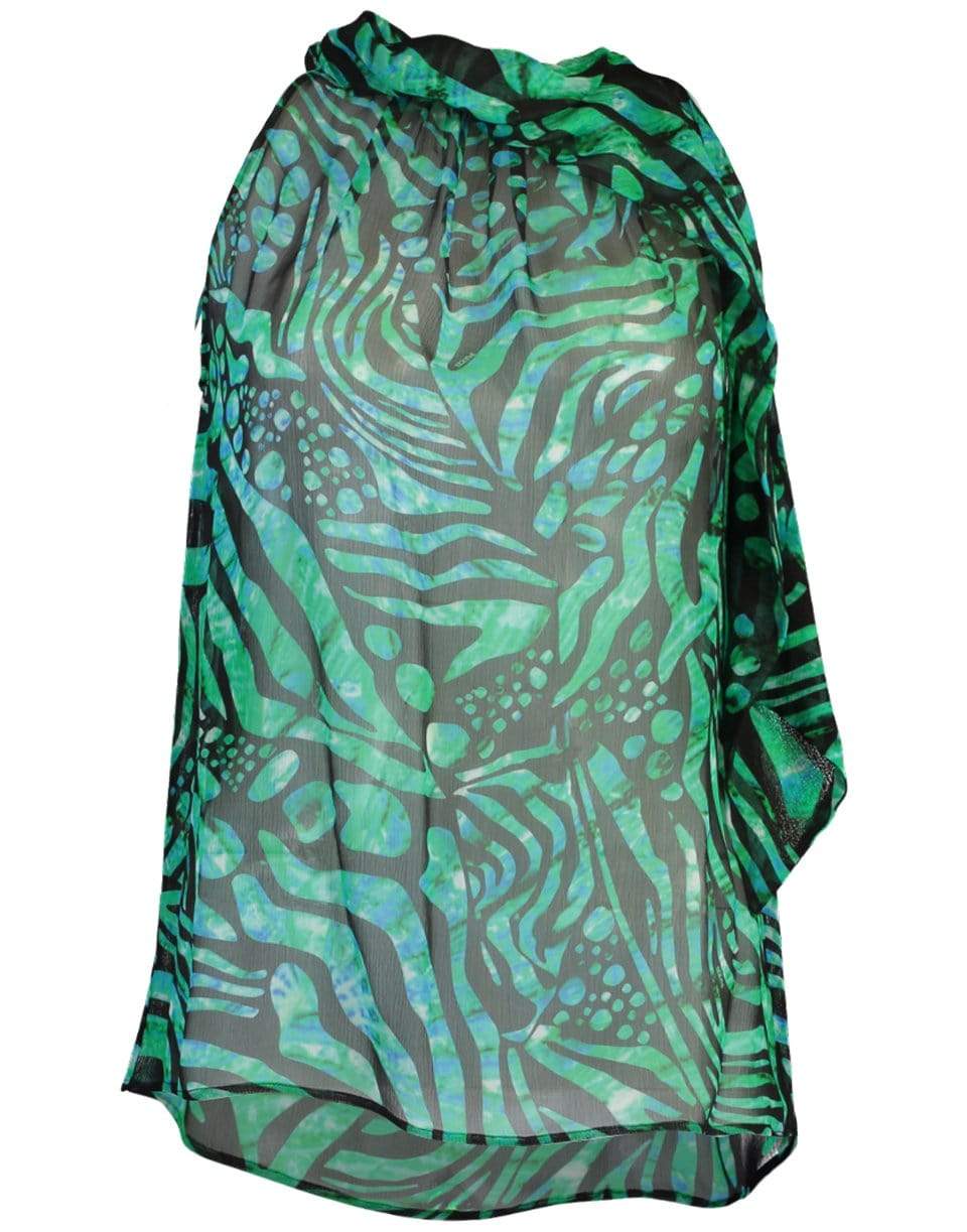 FUZZI-Sleeveless Animalier Print Blouse-