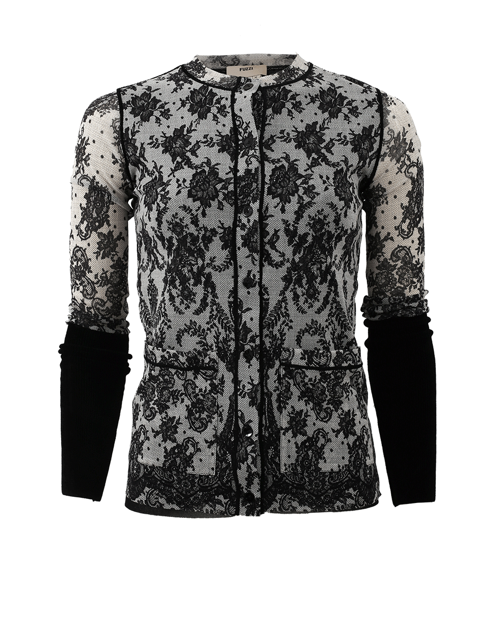 FUZZI-Floral Lace Cardigan-