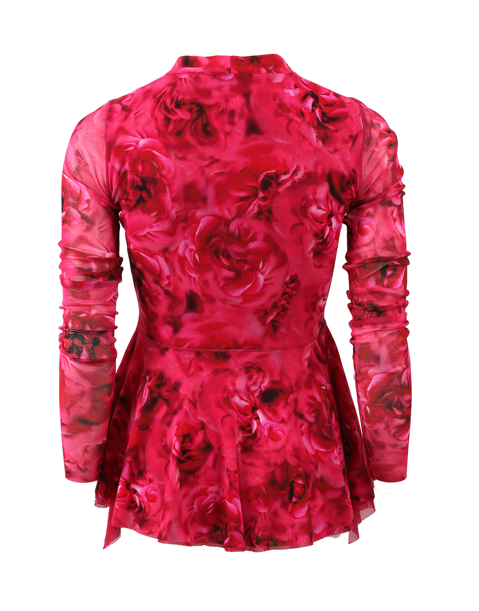 FUZZI-Peplum Rose Print Cardigan-