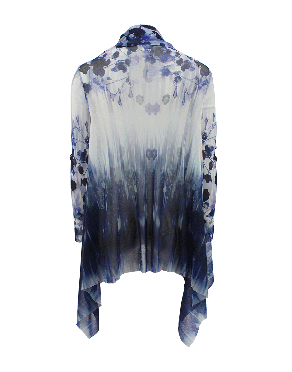 FUZZI-Long Sleeve Drape Floral Cardigan-