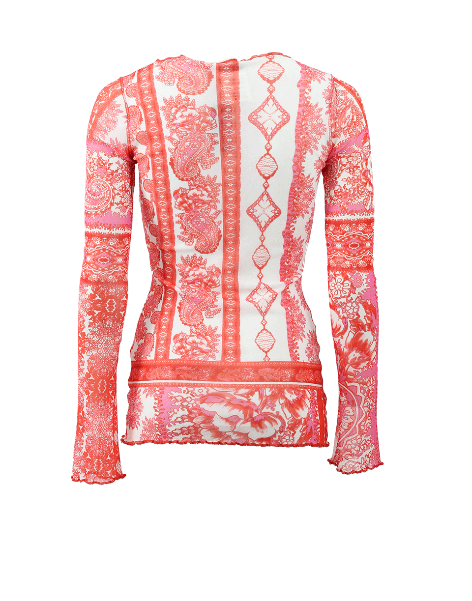 FUZZI-Scarf Print Long Sleeve Shirt-