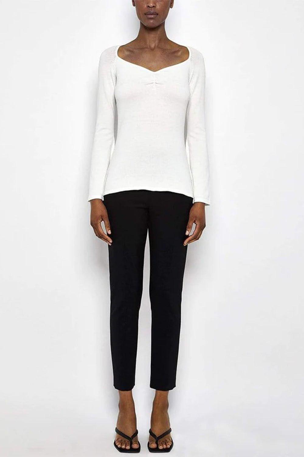 FUZZI-Long Sleeve Sweater - panna-