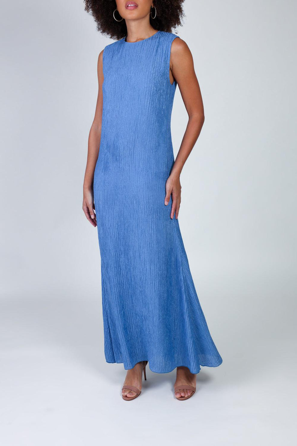 gabriela hearst blue dress Gabriela Hearst - Phelan Maxi Shirtdress in Electric Navy Printed Silk Twill - Electric Navy - 40