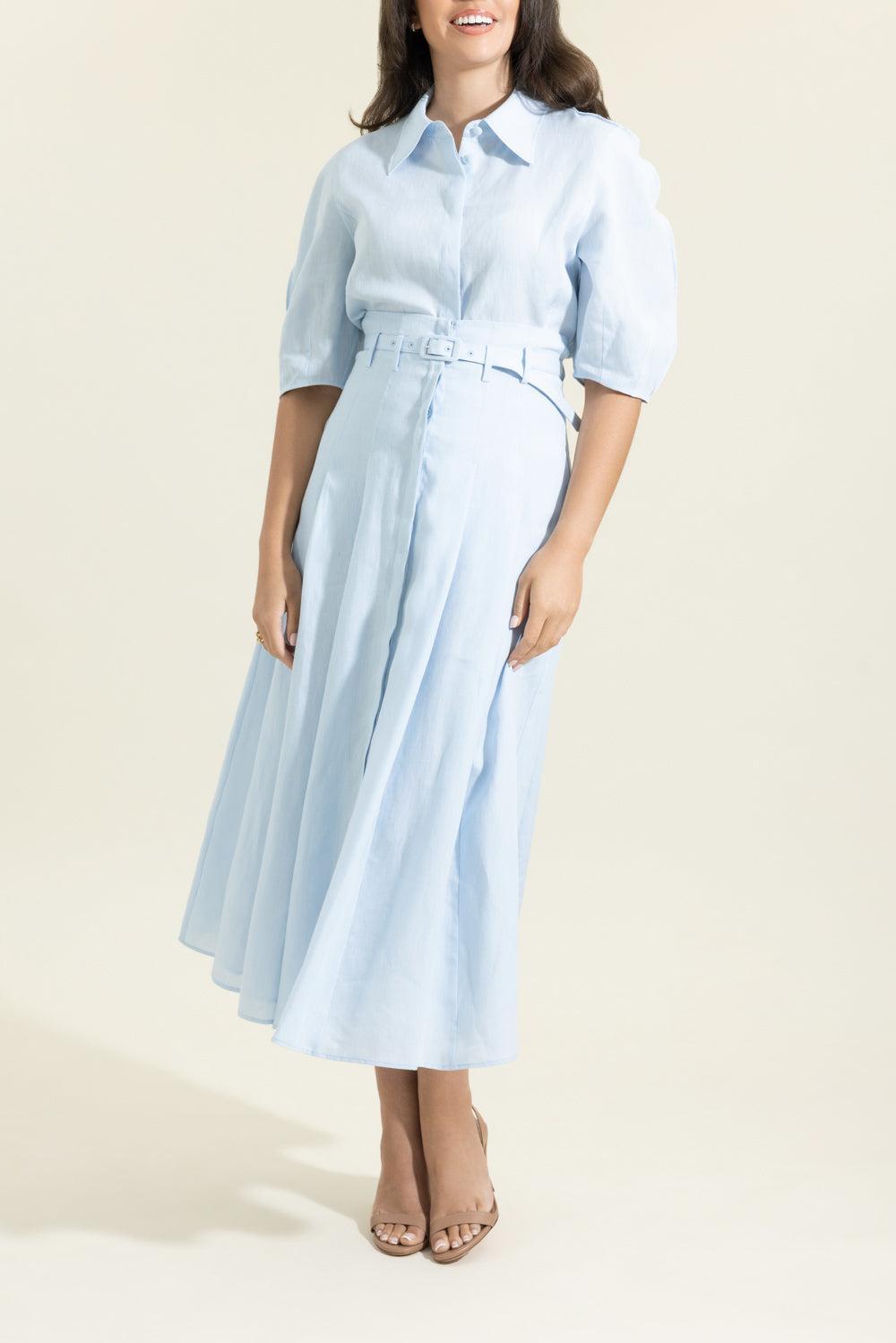 Dugald Midi Skirt-BLUE-40-CLOTHINGSKIRTMIDI-GABRIELA HEARST