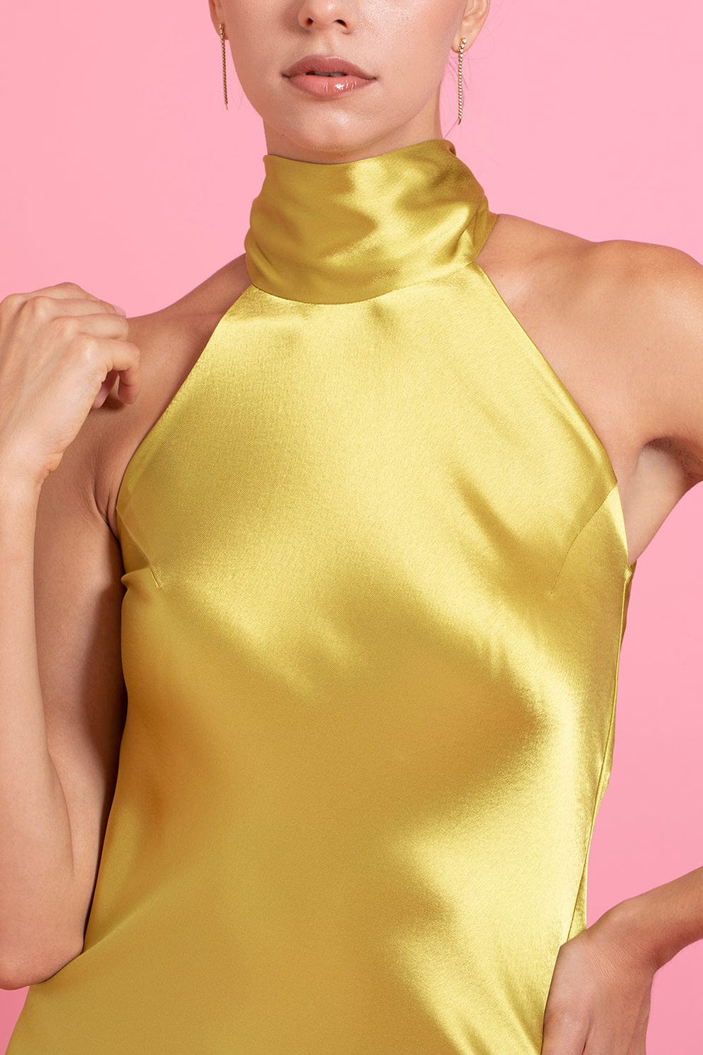 Cropped Sienna Dress - Chartreuse Cropped Sienna Dress - Chartreuse
