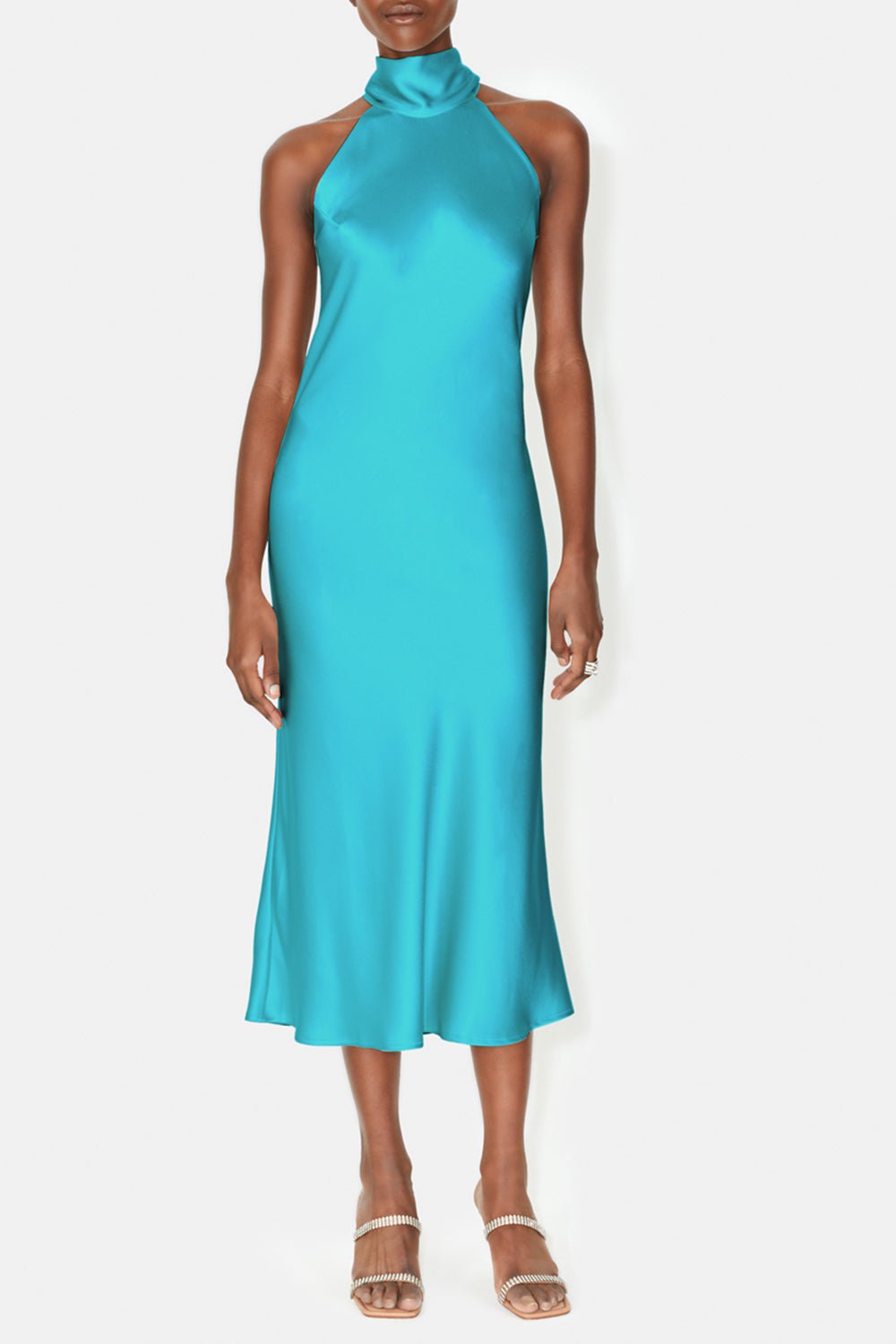GALVAN LONDON-Cropped Sienna Dress - Lagoon-