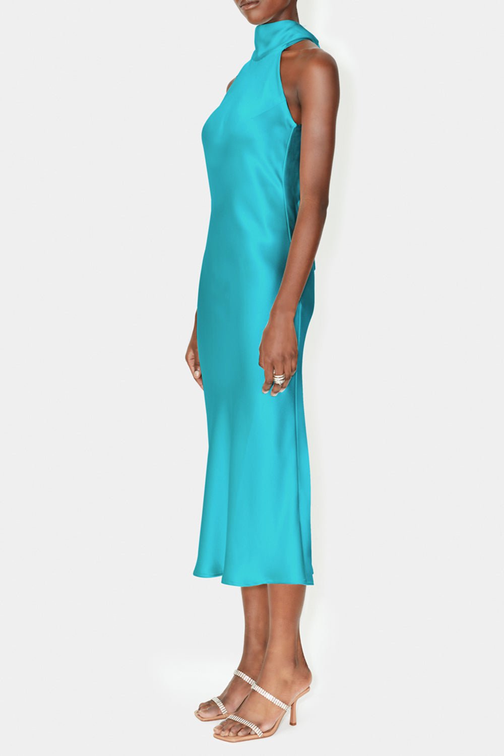 GALVAN LONDON-Cropped Sienna Dress - Lagoon-