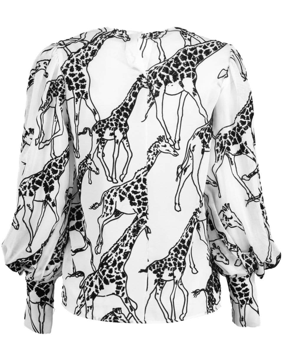GALVAN LONDON-Black and White Giraffe Blouse-