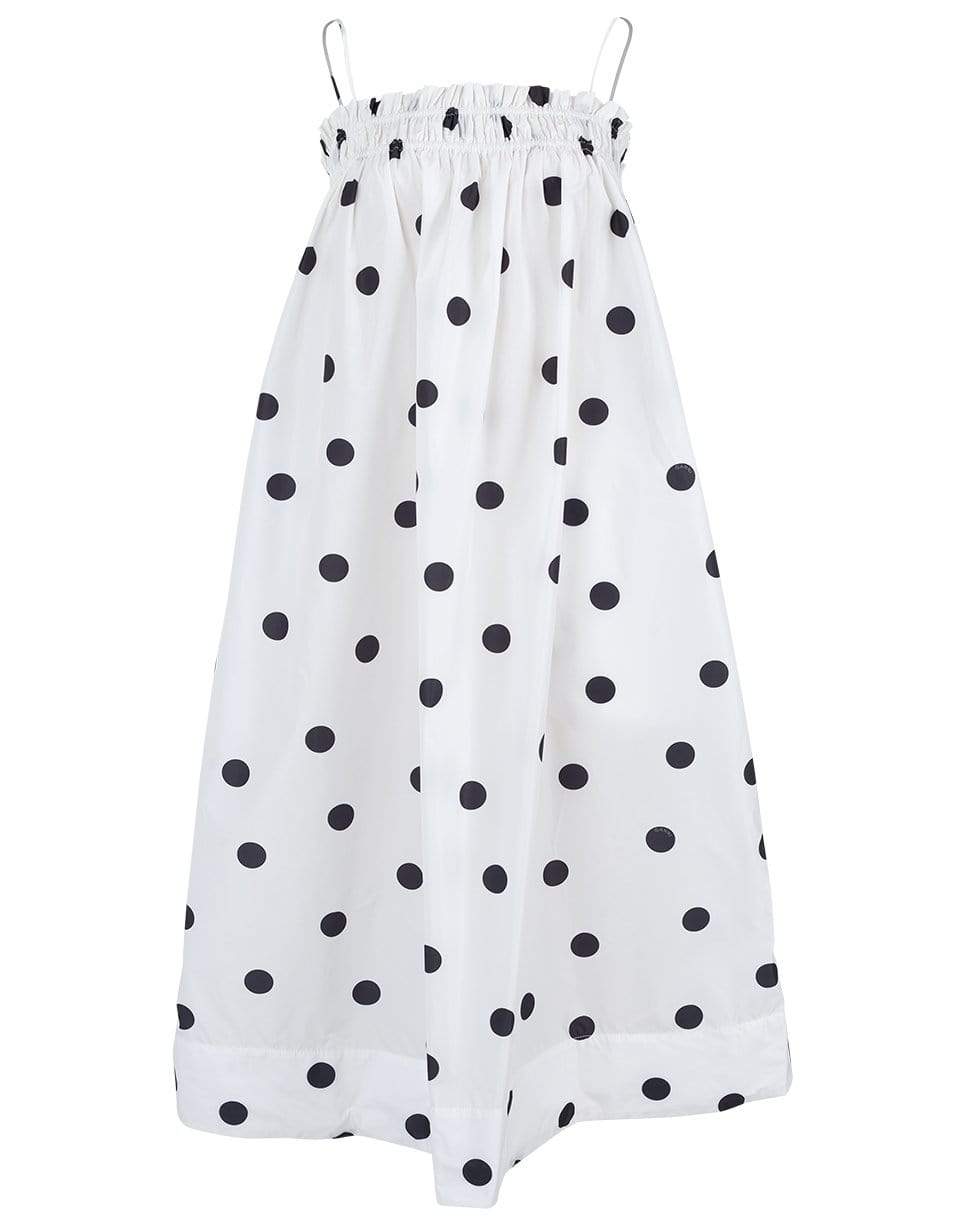 GANNI-Egret Polka Dot Strap Dress-