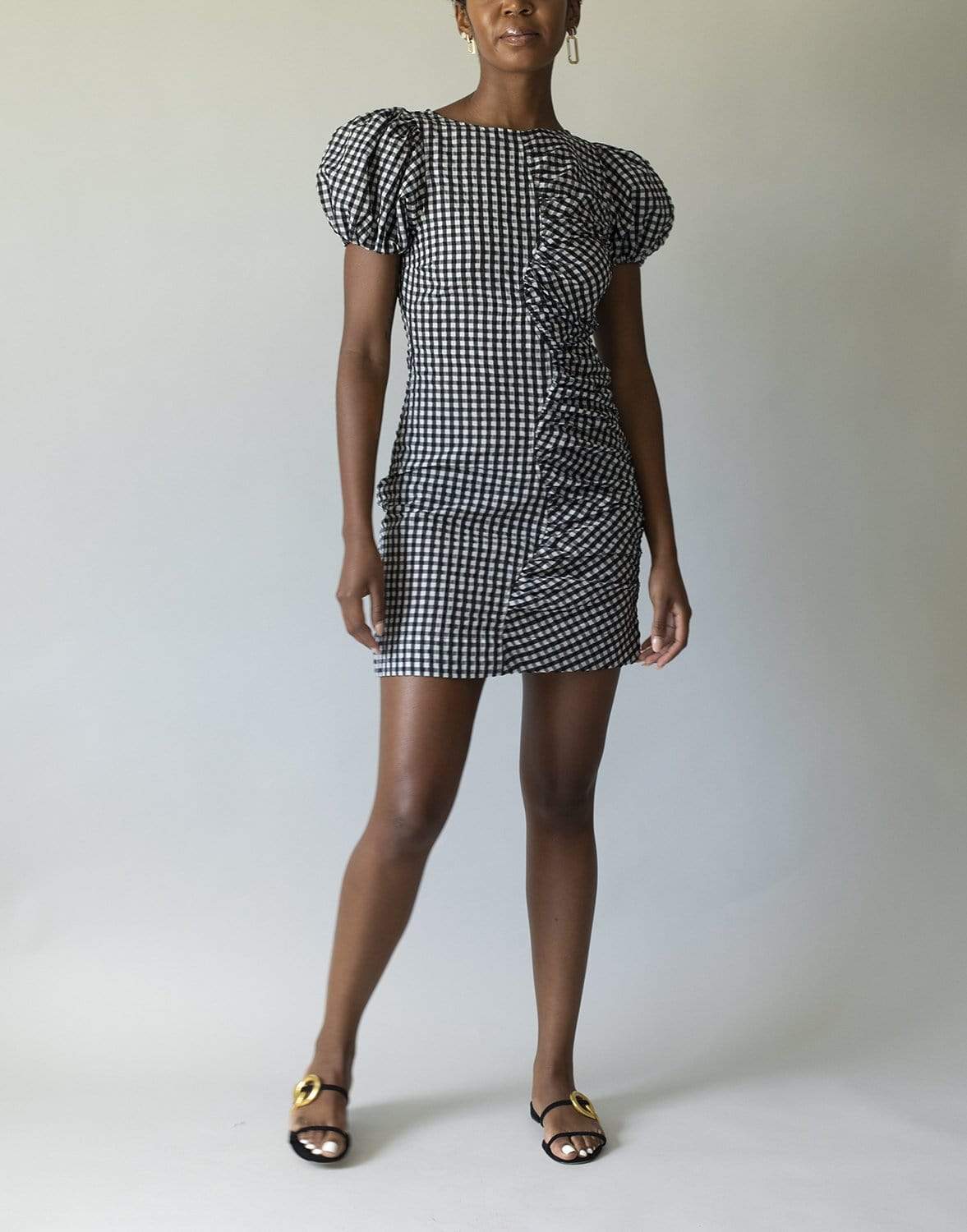 GANNI-Seersucker Check Dress-