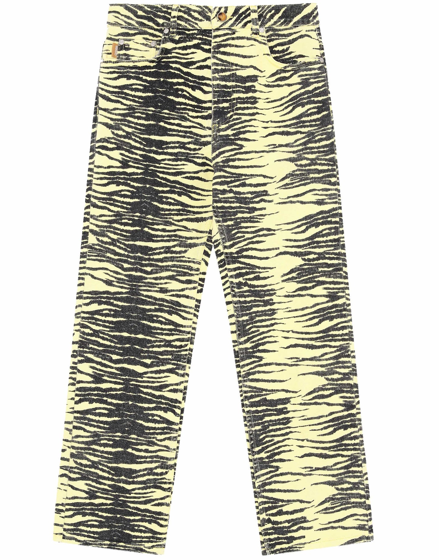 GANNI-Print Denim High-Waisted Bootcut Jeans-