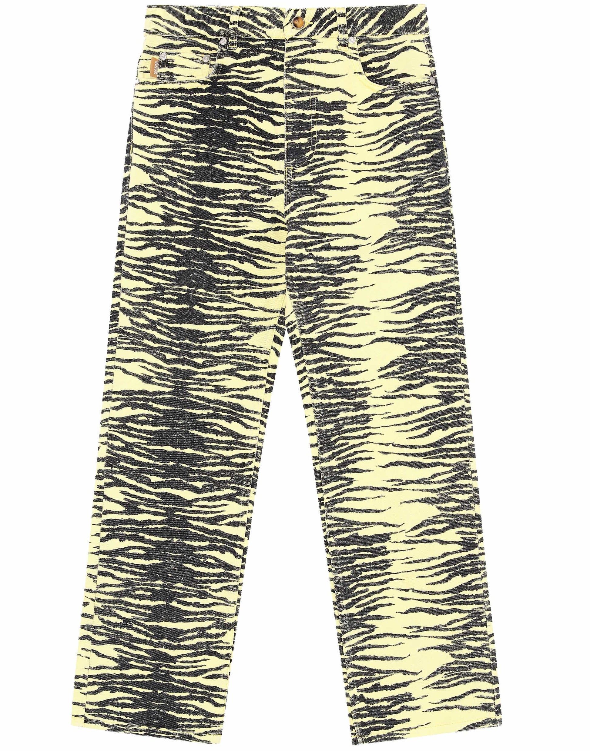 GANNI-Print Denim High-Waisted Bootcut Jeans-