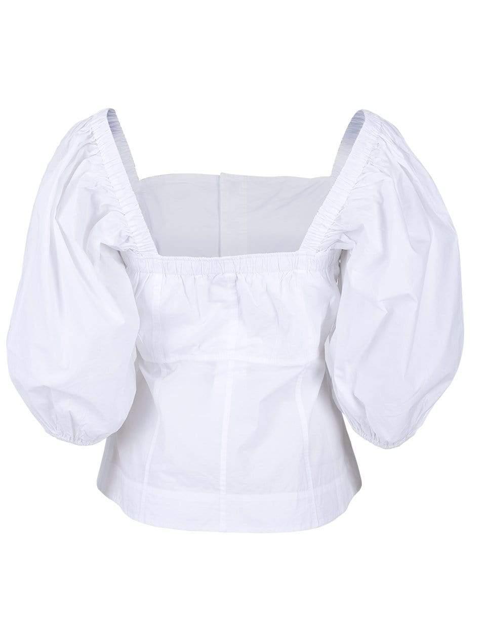 GANNI-White Poplin Corset Blouse-