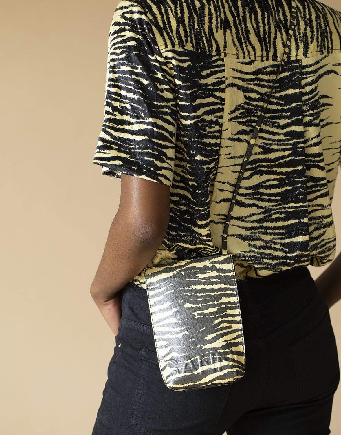 GANNI-Recycled Leather Banana Crossbody Mini Bag-BANANA