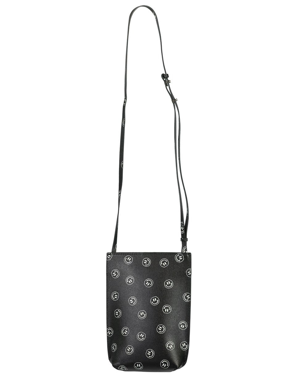 GANNI-Recycled Leather Smiley Crossbody Mini Bag-PHANTOM
