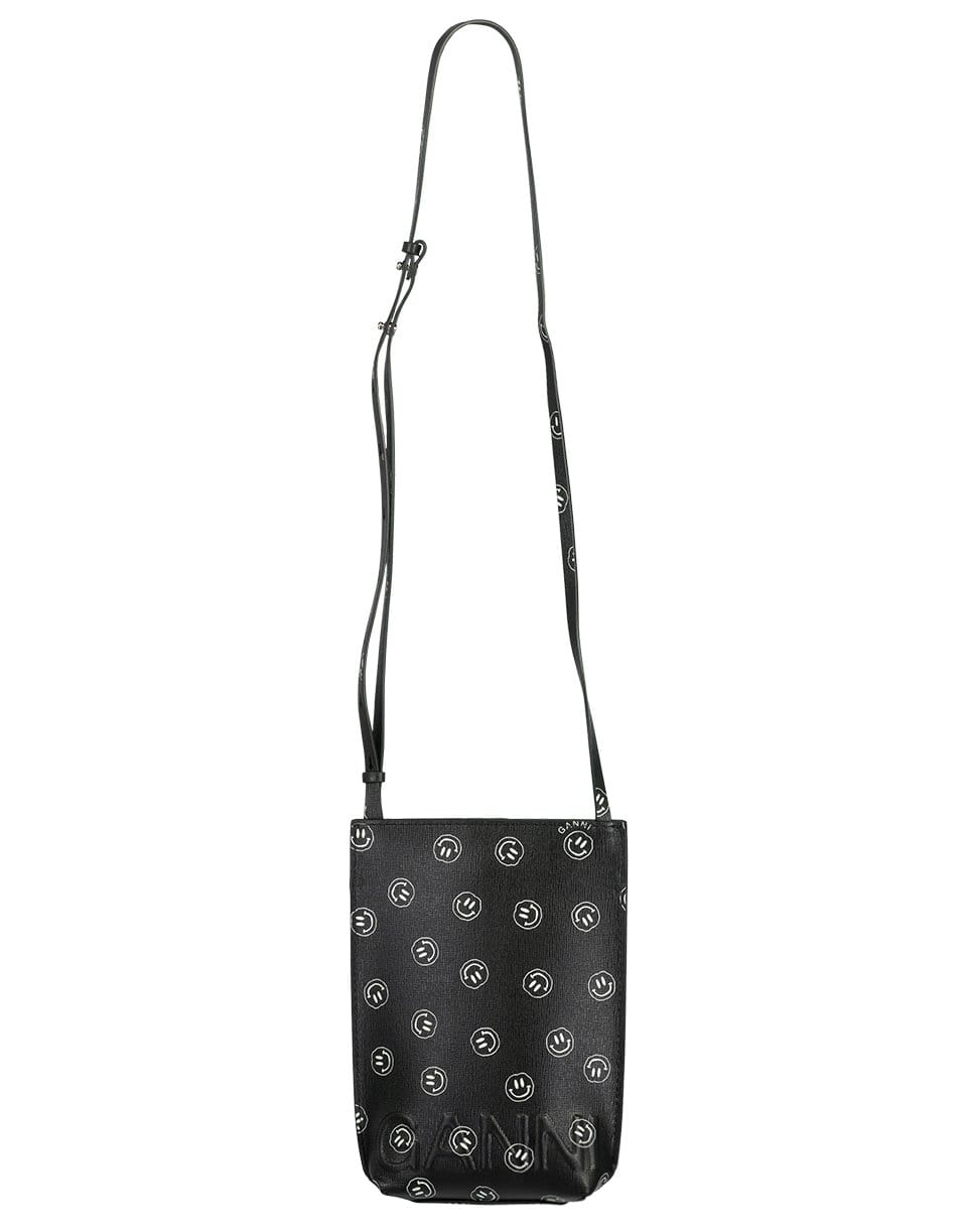GANNI-Recycled Leather Smiley Crossbody Mini Bag-PHANTOM