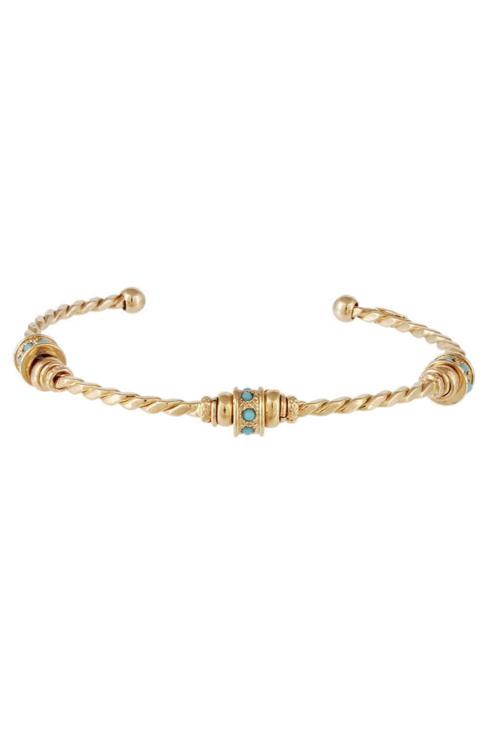 Light Blue Small Torsade Bangle Bracelet-LTBLUE-JEWELRYBOUTIQUEBRACELET O-GAS BIJOUX