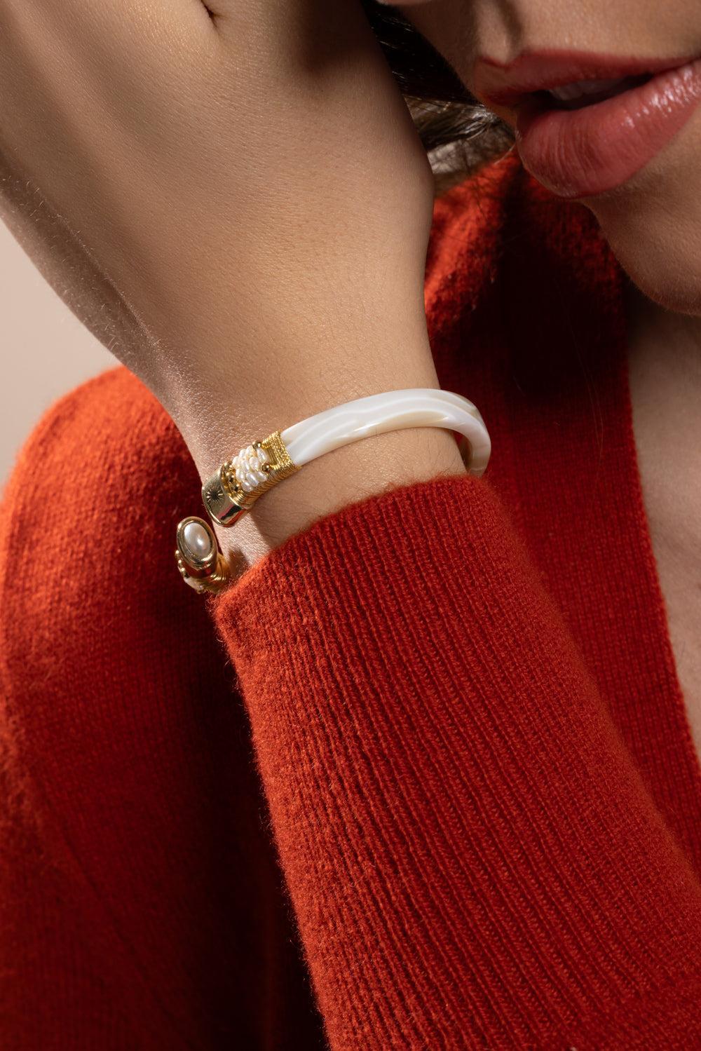 Pearl Cream Sarina Bracelet-PEARLCRM-JEWELRYBOUTIQUEBRACELET O-GAS BIJOUX