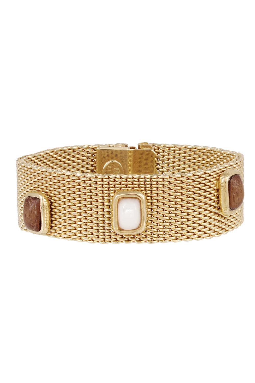 Brown Large Totem Stones Bracelet-YELLOW-JEWELRYBOUTIQUEBRACELET O-GAS BIJOUX