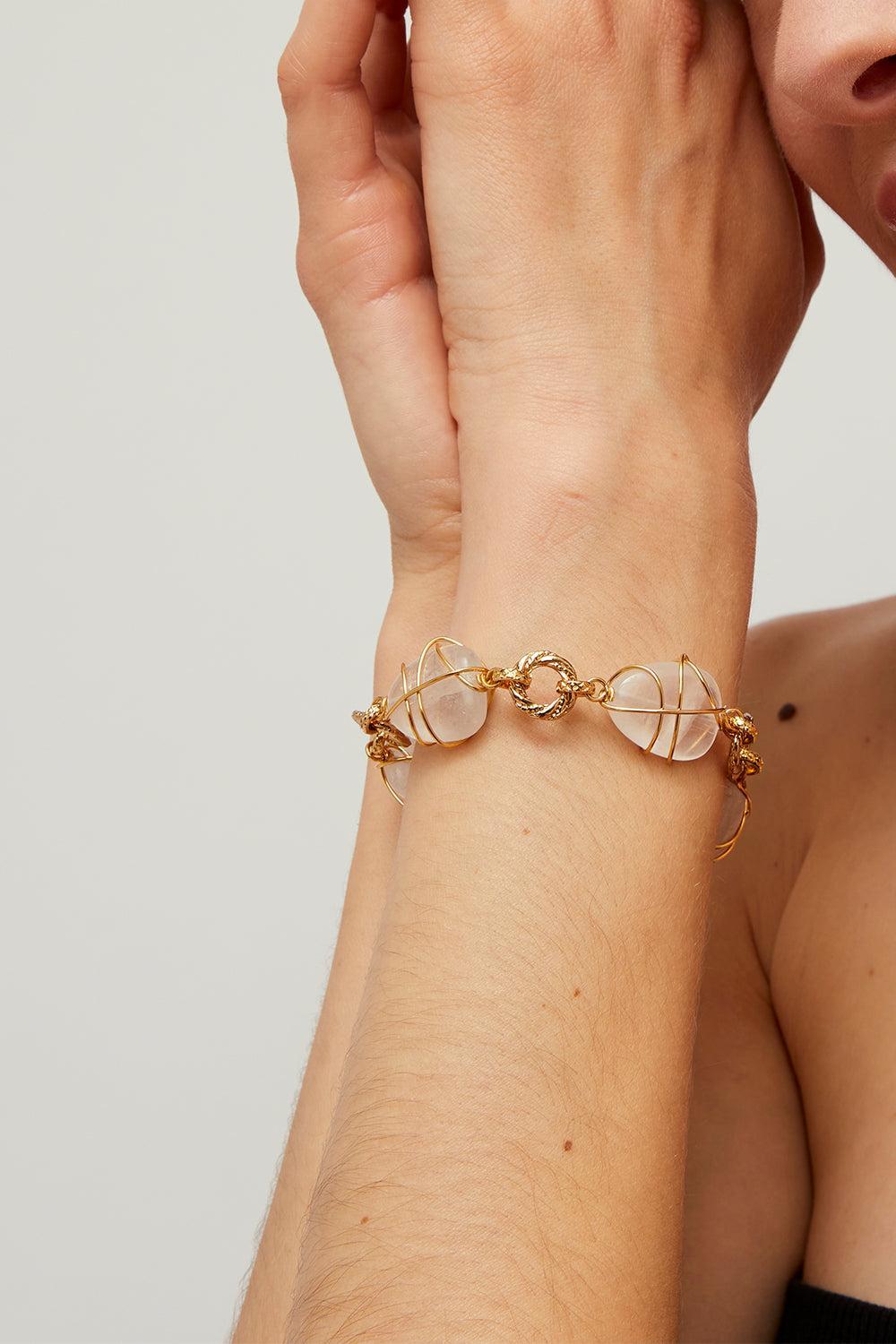 Rock Crystal Rainbow Multi Bracelet-YELLOW-JEWELRYBOUTIQUEBRACELET O-GAS BIJOUX