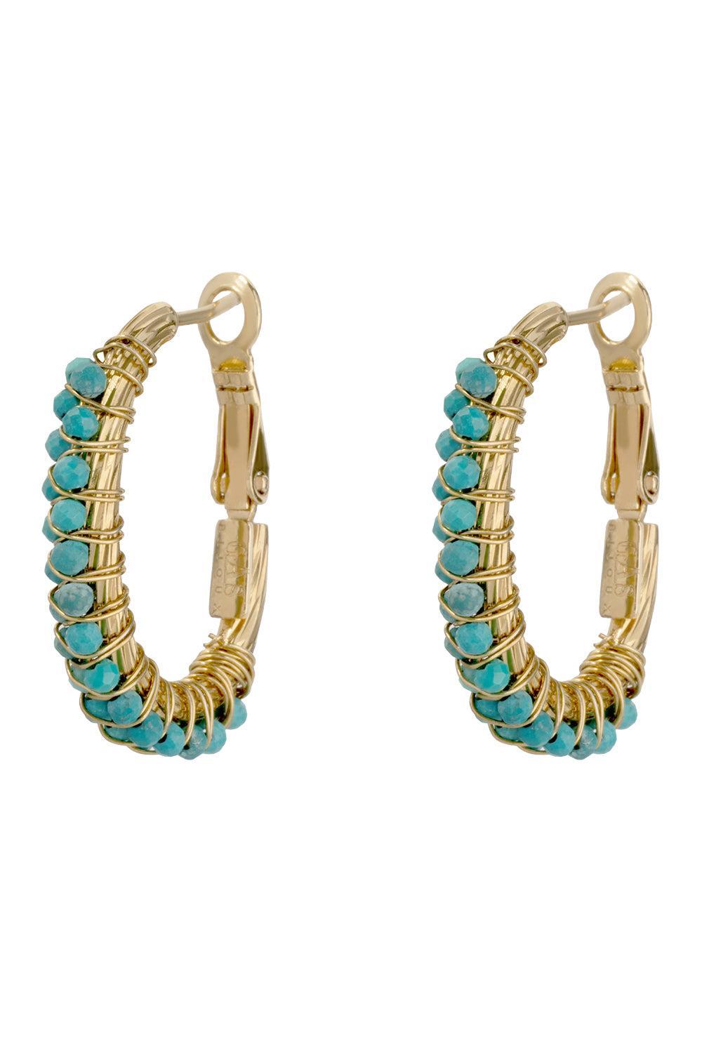 Blue Creole Lyre Hoop Earrings-BLUE-JEWELRYBOUTIQUEEARRING-GAS BIJOUX