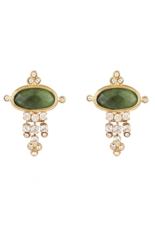 Green Small Tiki Earrings-GREEN-JEWELRYBOUTIQUEEARRING-GAS BIJOUX