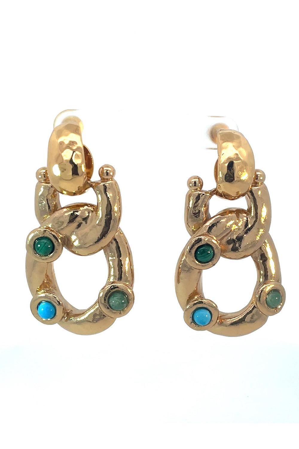 Turqoise Malachite Small Mitsi Earrings-GREEN-JEWELRYBOUTIQUEEARRING-GAS BIJOUX