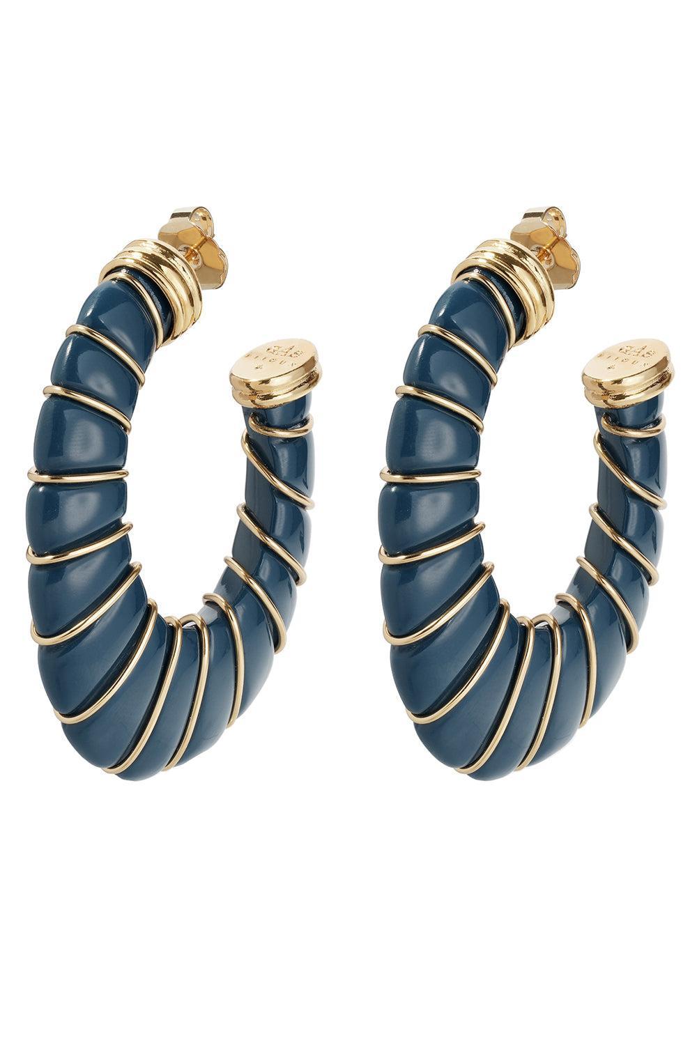Navy Large Cyclade Earrings