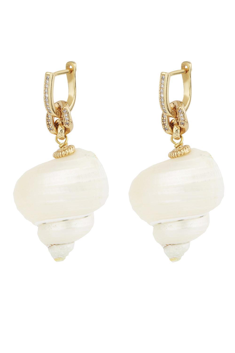 White Pearl Shell Earrings-WHITE-JEWELRYBOUTIQUEEARRING-GAS BIJOUX