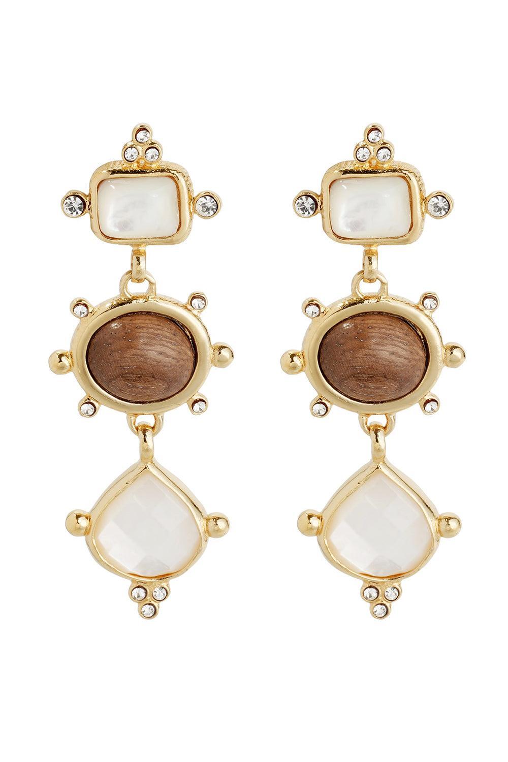 White Tiki Three Earrings-WHITE-JEWELRYBOUTIQUEEARRING-GAS BIJOUX