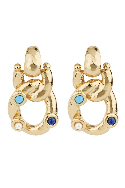 Turqoise Lapis Pearl Small Mitsi Earrings-YELLOW-JEWELRYBOUTIQUEEARRING-GAS BIJOUX