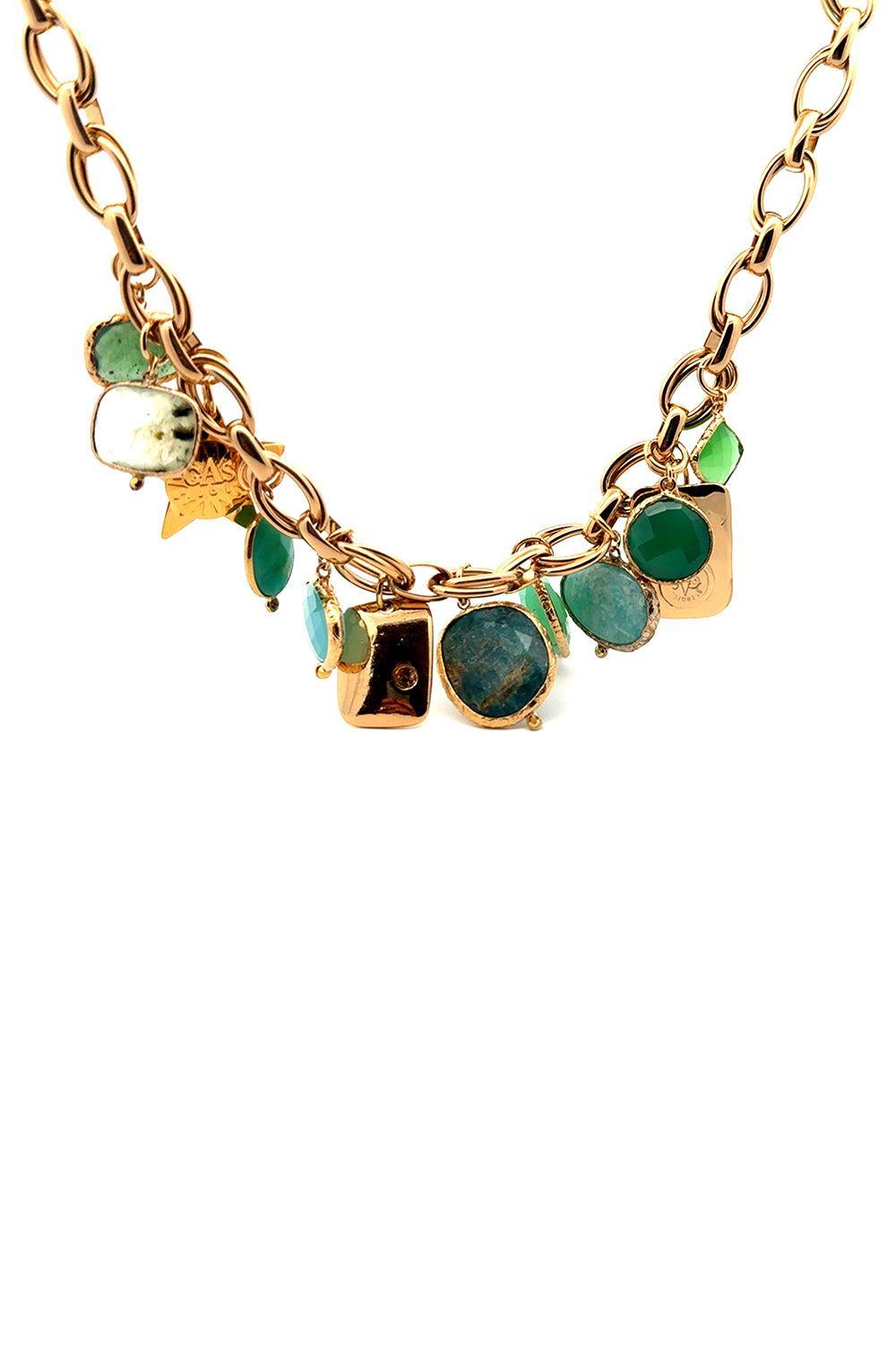 Mix Charm Maille Anita Necklace-BL/PRPL-JEWELRYBOUTIQUENECKLACE O-GAS BIJOUX