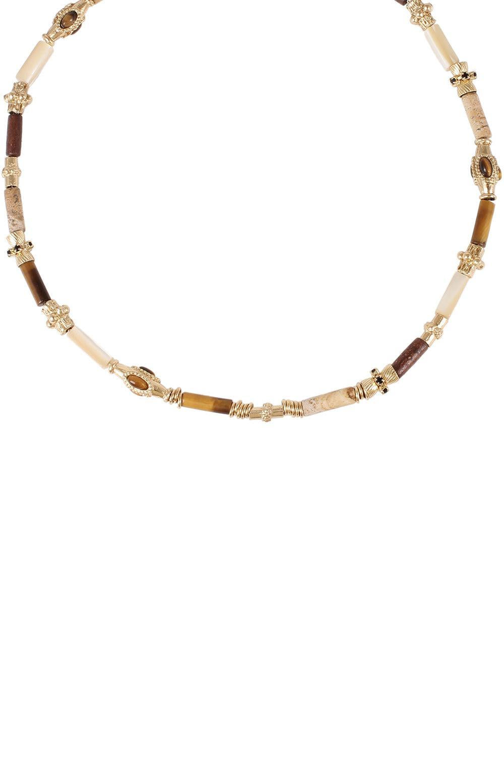 Tigers Eye Kali Necklace-BROWN-JEWELRYBOUTIQUENECKLACE O-GAS BIJOUX