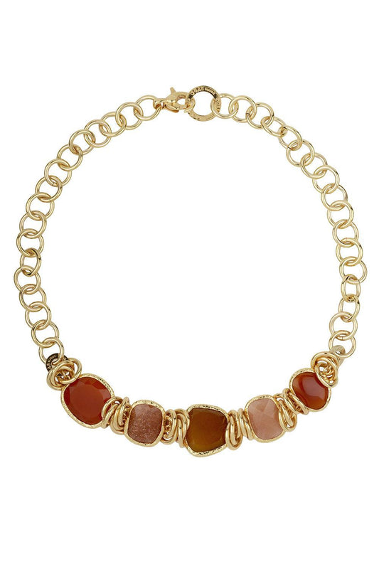 Red Brown Pink Sirena Necklace-RED-JEWELRYBOUTIQUENECKLACE O-GAS BIJOUX