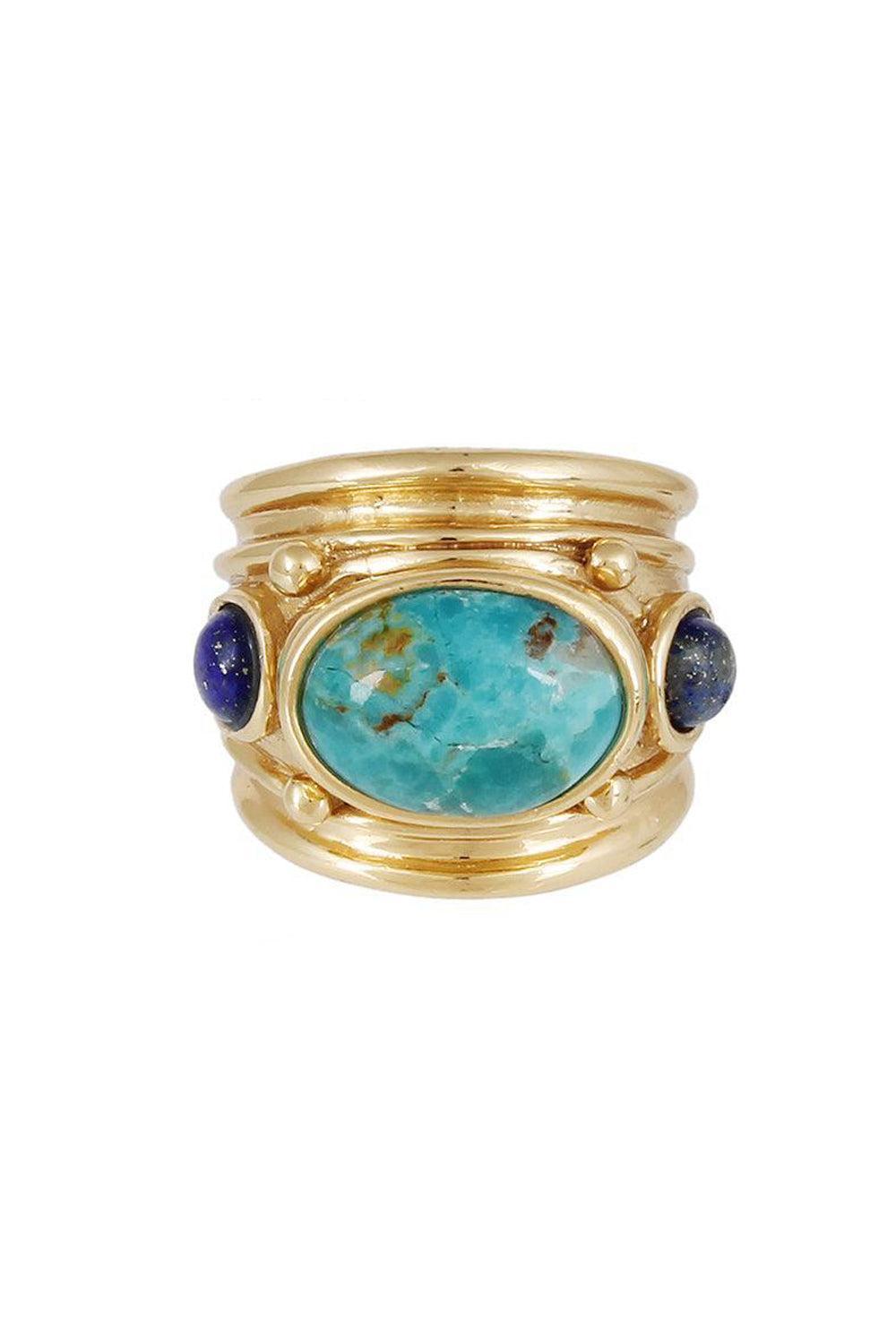 Amazonite Malachite Simone Ring