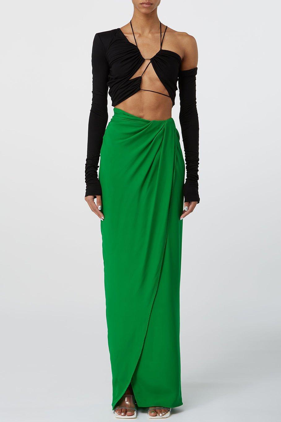 GAUGE81-Paita Faux Wrap Long Skirt-